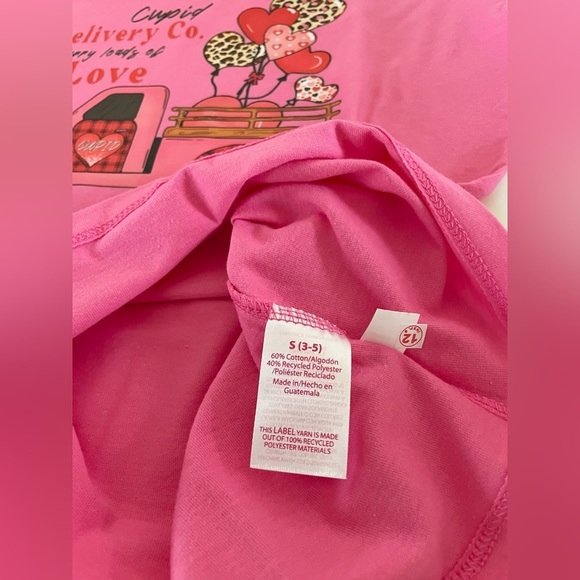 No Boundaries Custom Pink Valentine’s Day Cupid Scoop Tee Juniors Small (3-5) - Picture 8 of 13